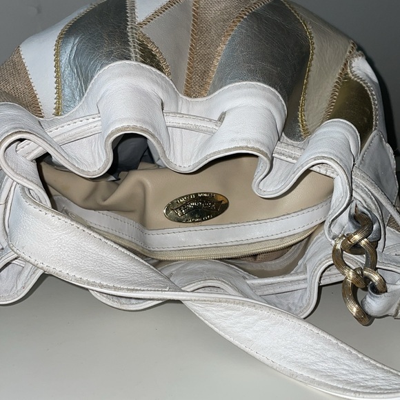 Brizzolari Leather Bucket Mixed Media Bag - Picture 6 of 8